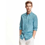 Slim-Fit Linen-Blend Shirt For Men - $19.99 - $34.99