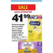 Enfamil Powder Formula Refills Or Good Start Omega Concentrate Or Ready To Feed Formula  - $41.99 ($4.00 off)