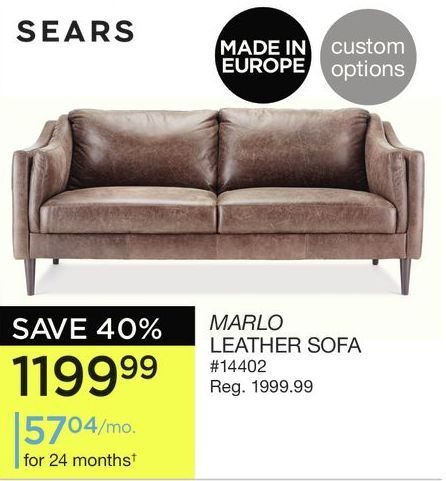 Sears Marlo Leather Sofa Redflagdeals Sears Marlo Leather Sofa