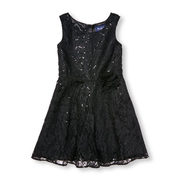 Girls Sleeveless 3d Flower Sequined Lace Dress - $24.50 ($25.45 Off)