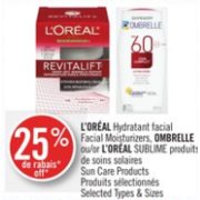 25% Off Ombrelle or L'Oréal Sublime Sun Care Products