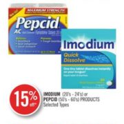 15% Off Imodium or Pepcid Products