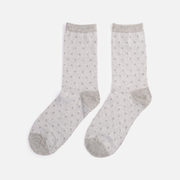 Grey Socks With Tone-on-tone Polka Dots - 4/$12.00