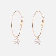 Golden Hoop Earrings With 3 Interchangeable Charms - 2/$22.00