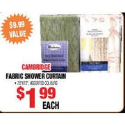 Cambriddge Fabric Shower Curtain - $1.99