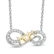 0.20 Ct. T.w. Diamond "mom" Infinity Necklace In Sterling Silver And 14k Gold Plate - $239.20 ($59.80 Off)