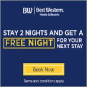 Best Western: Stay 2 Nights and Get 1 Free Night on Your Next Trip