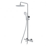 Chrome Rounded Thermostatic Shower Column With Rain Shower, Hand Shower And Bath Spout - $449.00 ($50.00 Off)