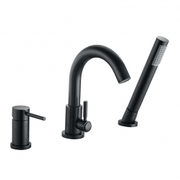 Rounded Matte Black 3-piece Roman Faucet Sky Collection - $359.00 ($40.00 Off)