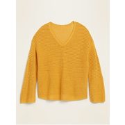 Slouchy Crochet V-neck Sweater For Women - $35.90 ($4.09 Off)