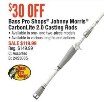 Cabelas: Bass Pro Shops Johnny Morris CarbonLite 2.0 Casting Rods 