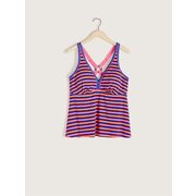 Textured Striped Tankini Top - Addition Elle - $12.48 ($12.49 Off)