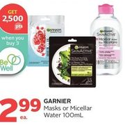 Garnier Masks Or Micellar Water - $2.99