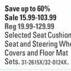 Seat Cushion, Seat And Steering Wheel Covers And Floor Mat Sets - $15.99-$103.99 (Up to 60% off)