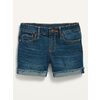 Dark-Wash Frayed-Hem Jean Midi Shorts For Girls - $23.97 ($11.02 Off)