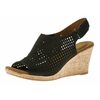 Briah Black Perforated Nubuck Leather Slingback Wedge Sandal By Rockport - $89.95 ($55.05 Off)