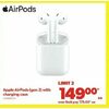 Apple Airpods (Gen 2) With Charging Case - $149.00