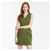 Utility Sleeveless Dress In Dark Green - $36.94 ($7.06 Off)