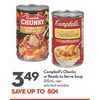 Campbell's Chunky Or Ready to Serve Soup - $3.49 (Up to $0.80 off)