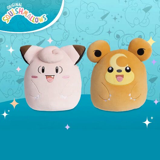 Pokémon Center: Pre-Order New Clefairy and Teddiursa Squishmallows