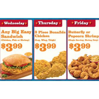 Popeyes Daily Deals A Special Menu Item Under 4 Each Day Of The Week Redflagdeals Com